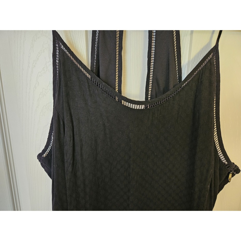City Chic Black Sleeveless Side Zip Keyhole Ladder Detailing Maxi Dress, Plus 24 - Picture 2 of 9